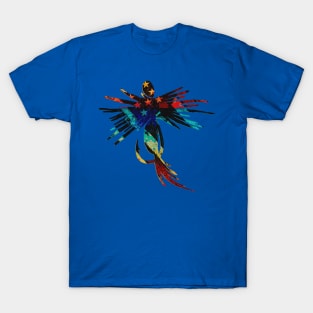 Colorful Fly Fishing American Flag Grunge Mash Art T-Shirt